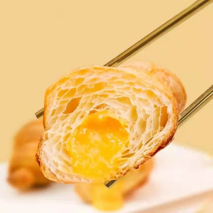 Frozen Sweet Flavor Snake Baked Quicksand Egg Yolk Croissant Bakery Semi-Finished Product