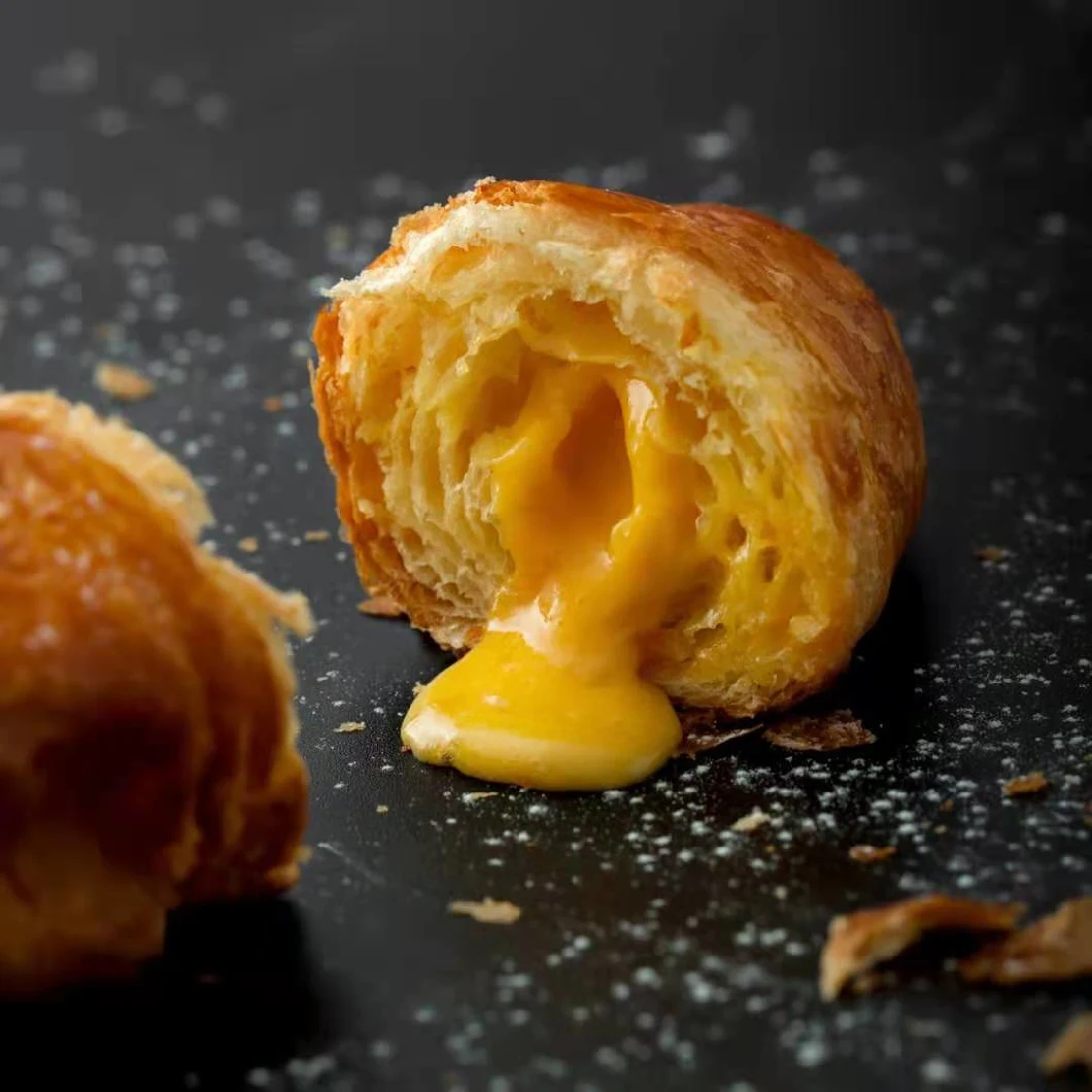 Frozen Sweet Flavor Snake Baked Quicksand Egg Yolk Croissant Bakery Semi-Finished Product