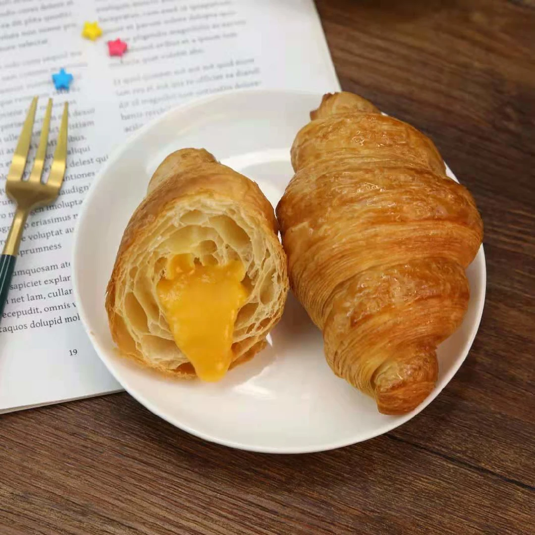 Frozen Sweet Flavor Snake Baked Quicksand Egg Yolk Croissant Bakery Semi-Finished Product