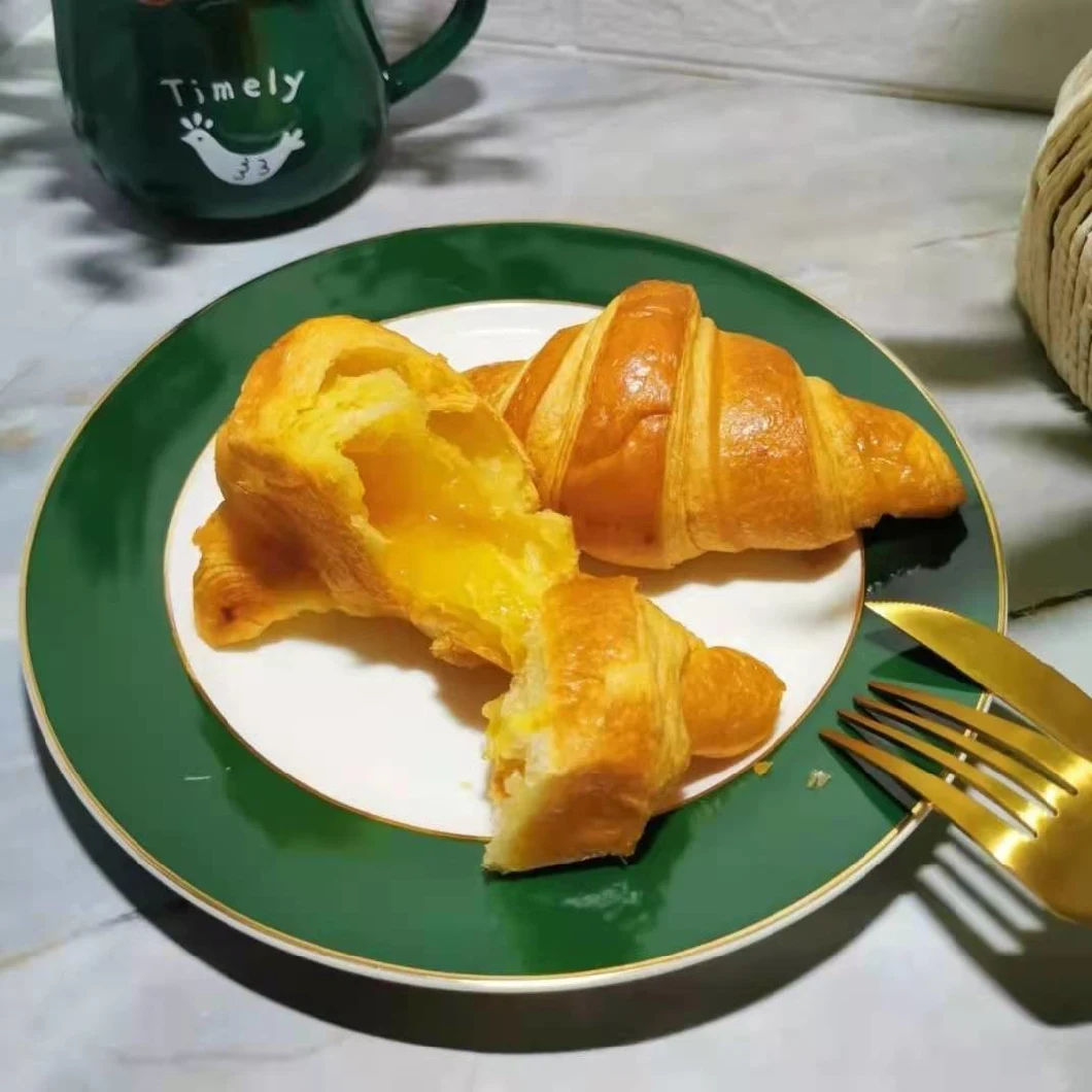 Frozen Sweet Flavor Snake Baked Quicksand Egg Yolk Croissant Bakery Semi-Finished Product